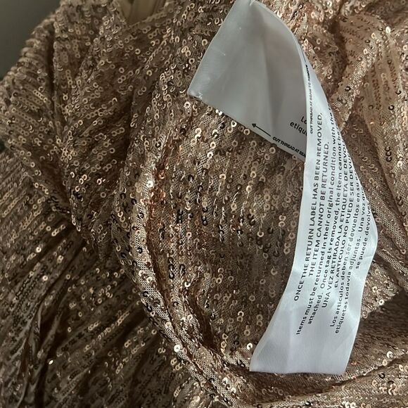 Mac Duggal IEENA Sequined High Low Dress, Rose Gold, NWT, Size 12 - Picture 15 of 16